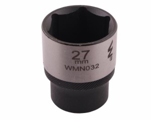 Nasadka sześciokątna 1/2". 27 mm. CrV50BV30. DIN 3124. Waryński
