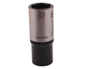 Nasadka sześciokątna 1/2". 23 mm. długa. CrV50BV30. DIN 3124. Waryński