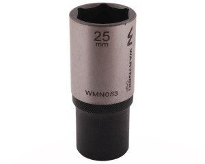 Nasadka sześciokątna 1/2". 25 mm. długa. CrV50BV30. DIN 3124. Waryński