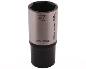 Nasadka sześciokątna 1/2". 27 mm. długa. CrV50BV30. DIN 3124. Waryński