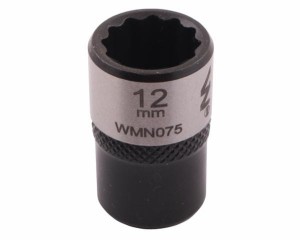 Nasadka dwunastokątna 3/8". 12 mm. CrV50BV30. DIN 3124. Waryński