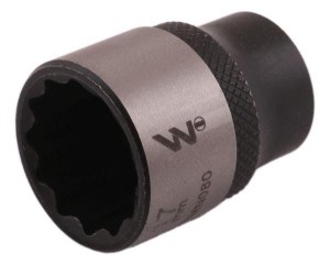 Nasadka dwunastokątna 3/8". 17 mm. CrV50BV30. DIN 3124. Waryński