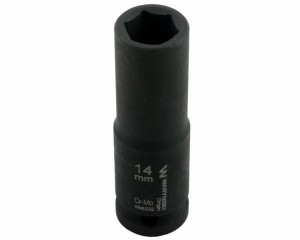 Nasadka udarowa sześciokątna długa 1/2". 14 mm. CrMo. DIN 3129. Waryński