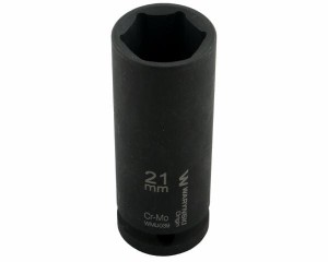 Nasadka udarowa sześciokątna długa 1/2". 21 mm. CrMo. DIN 3129. Waryński
