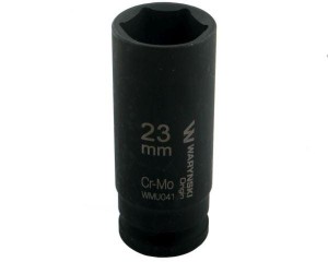 Nasadka udarowa sześciokątna długa 1/2". 23 mm. CrMo. DIN 3129. Waryński