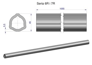 Rura wewnętrzna Seria 6R i 7R do wału 1210 przegubowo-teleskopowego 45x5.5mm 1055 mm WARYŃSKI