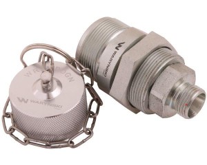 Komplet - Zawór gniazdo (Bizon) M18x1.5 skręcane (ZSR6160101) z gwintowaną pokrywą/osłoną aluminiową Waryński