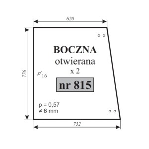 Szyba boczna Fendt 281507350030