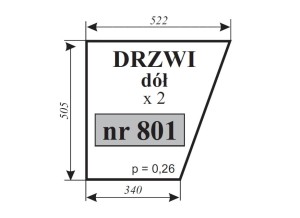Szyba drzwi dolna C-360 kabina Szyszka