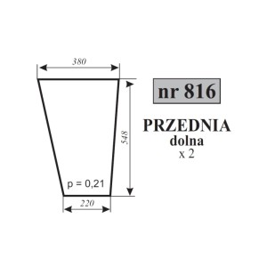 Szyba przednia dolna Fendt 614 LSA