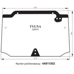 Szyba tylna Case gięta zielona