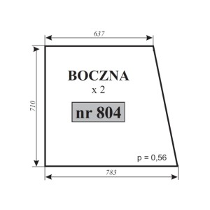 Szyba boczna MTZ kabina Szyszka