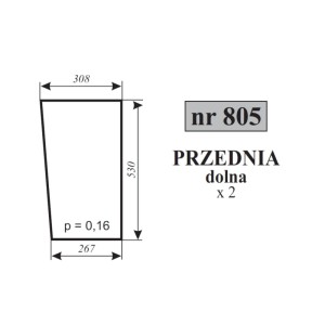 Szyba przednia dolna MTZ-Szyszka