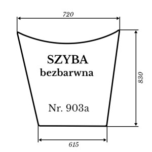 Szyba boczna Ogrodnik kabina Szyszka nr.903a