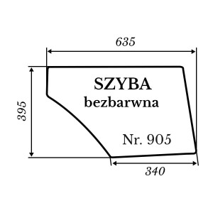 Szyba drzwi dół Ogrodnik kabina Szuszka nr.905