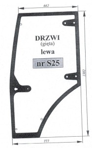 Szyba drzwi lewa Zetor Major