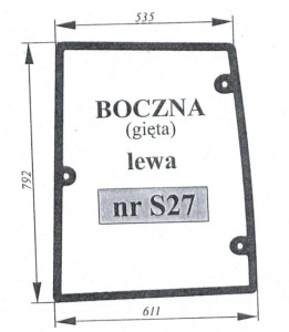 Szyba boczna lewa Zetor Major