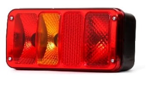 Lampa zespolona tylna lewa 12/24V z odblaskiem i oświetleniem tablicy