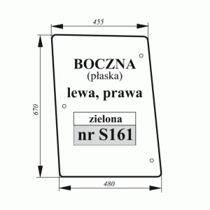 Szyba boczna lewa, prawa CASE
