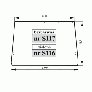 Szyba tylna John Deere bezbarwna bez klamki