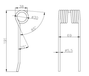 Palec podbieracza prasy Claas Jaguar 62 9182380