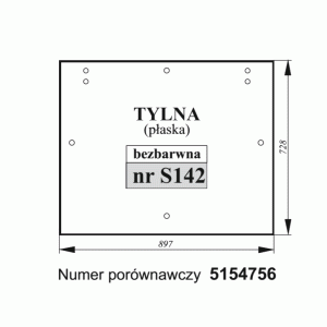 Szyba tylna Fiat bezbarwna