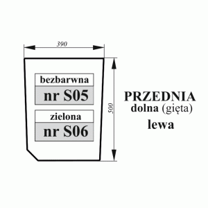 Szyba przednia dolna lewa Zetor Proxima BEZBARWNA
