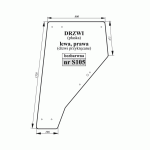 Szyba drzwi L/P Renault bezbarwna drzwi przykręcane