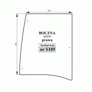 Szyba boczna prawa MTZ BELARUS gięta bezbarwna