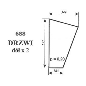 Szyba drzwi dolna C-330 kabina Szyszka Koźmin