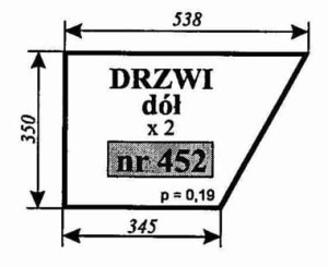 Szyba drzwi dolna C-360 kabina Koja