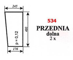 Szyba przednia koparka Białoruś