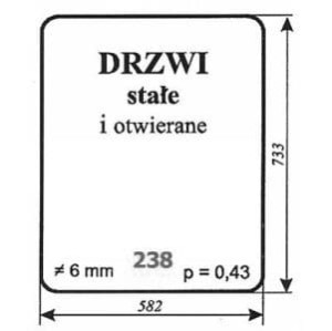 Szyba drzwi stałe i otwierane DT