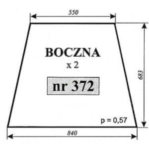 Szyba boczna kabina Ciechocin