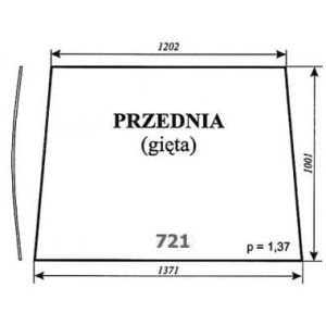 Szyba przednia gięta Pronar