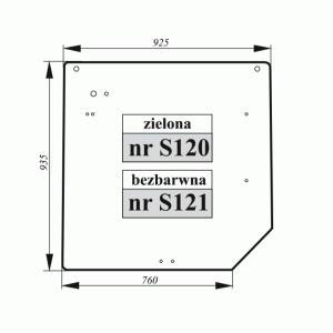 Szyba tylna Renault Claas Ares  zielona 7700048325