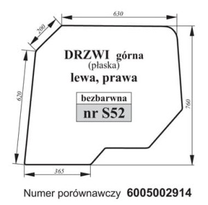Szyba drzwi górna Renault 6005002914