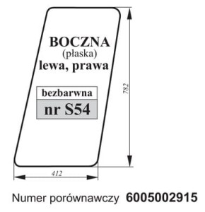 Szyba boczna RENAULT 6005002915 lewa , prawa