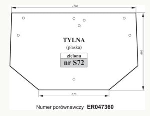 Szyba tylna John Deere ER047360