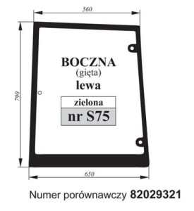 Szyba boczna lewa Case 82029321