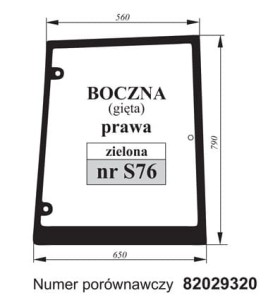 Szyba boczna prawa Case 82029320
