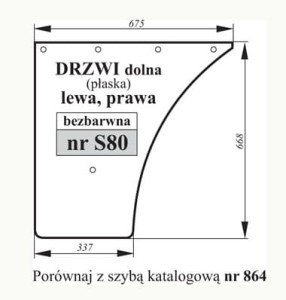 Szyba drzwi dolna FENDT lewa , prawa 247811030111