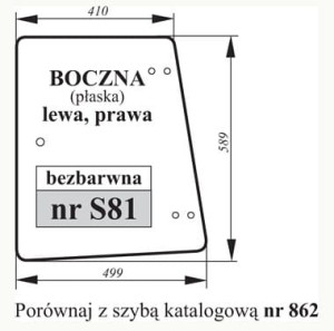 Szyba boczna ,płaska,lewa prawa  FENDT 294812040010