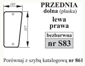Szyba przednia dolna Fendt