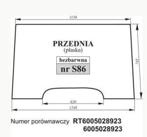 Szyba przednia John Deere 6005028923