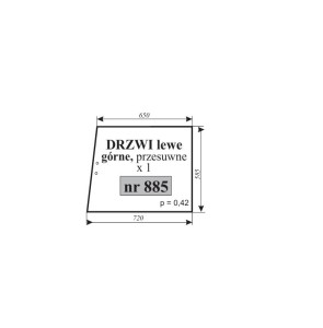 Szyba drzwi lewa górne ,przesuwne MF-2620