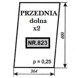 Szyba przednia dolna Ursus 1634/1934