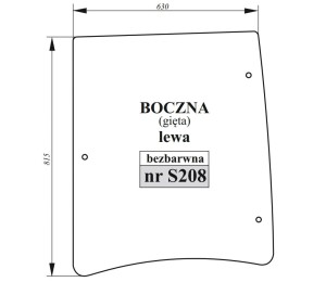 Szyba boczna lewa Farmer gięta bezbarwna