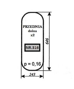 Szyba przednia dolna MF-235