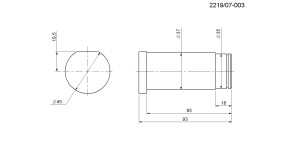 Sworzeń koła prowadzącego FI-37mm rozrzutnik obornika Rolmus